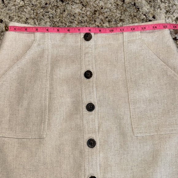 BANANA REPUBLIC Button Front Linen Cotton Blend skirt Size 8 - Picture 6 of 10